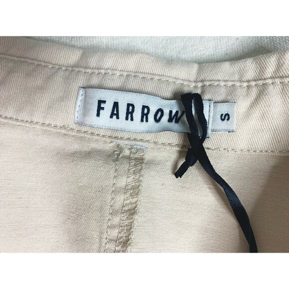 FARROW Ecru Cream Long Sleeve Twill Belted Long Sleeve Cotton Jumpsuit US SMALL - Picture 9 of 16